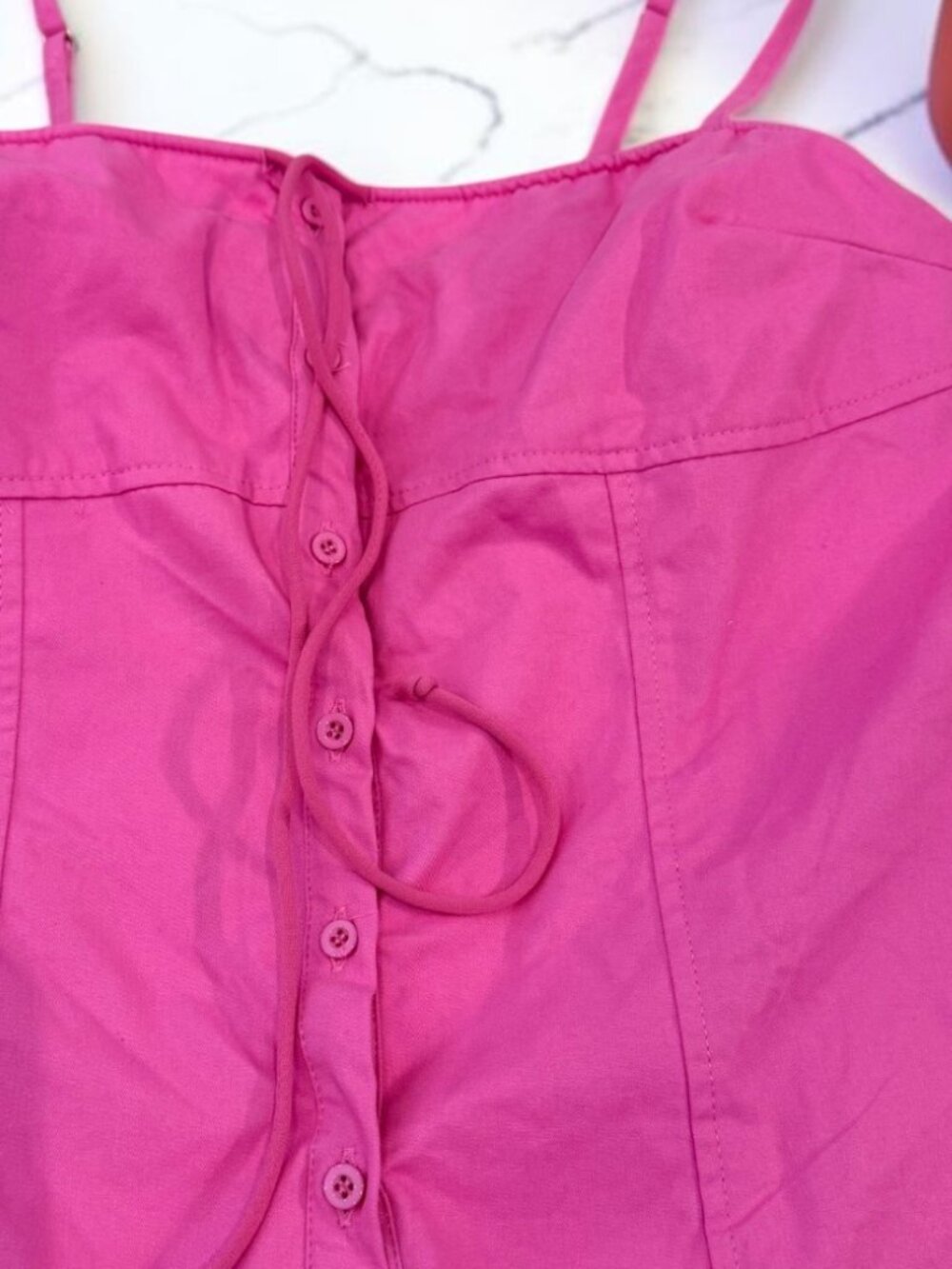 MISSGUIDED NWT Milkmaid Style Button Front Crop Cami Tank Top Size Large - Picture 4 of 8